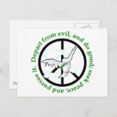 Zoek naar vrede en vervolg het Christelijke gesche Briefkaart (Voorkant / Achterkant)