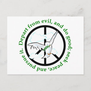 Zoek naar vrede en vervolg het Christelijke gesche Briefkaart