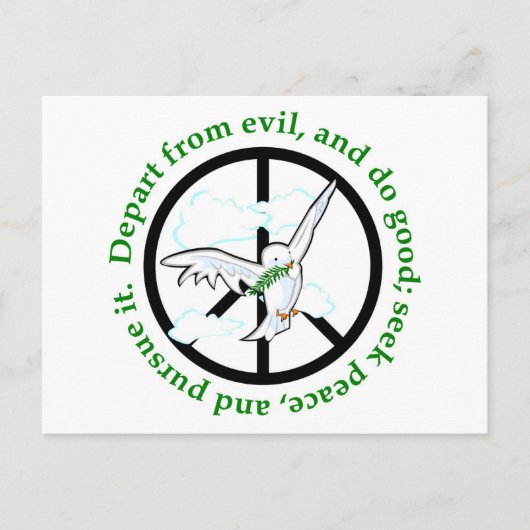 Zoek naar vrede en vervolg het Christelijke gesche Briefkaart (Voorkant)