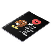 Zoek niet naar liefde zoek naar donuts Notitieboek (Linkerzijde)