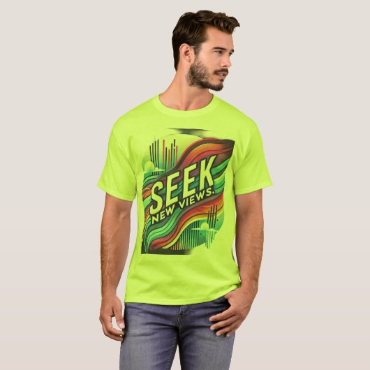 Zoek nieuwe Uitzichten Motivatie T-shirt ontwerp (Voorkant volledig)