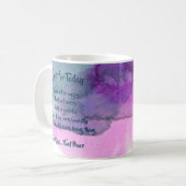 Zoek Reiki, zoek Peace Blue Paarse waterverf Koffiemok (Voorkant links)