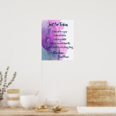 Zoek Reiki, zoek Peace Blue Paarse waterverf Poster (Keuken)