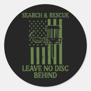Zoek Rescue Geen schijf achter Frisbee Golf Mannen Ronde Sticker