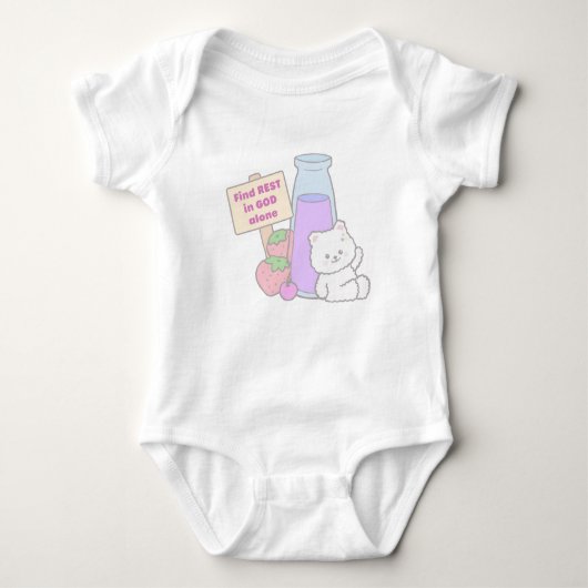Zoek rust in God met Cute Beer Design Romper (Voorkant)