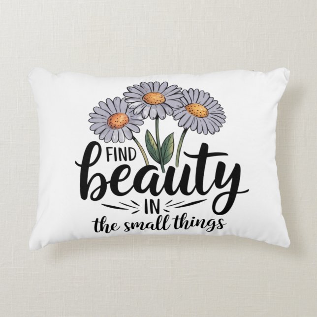 Zoek schoonheid in kleine dingen accent kussen (Voorkant)