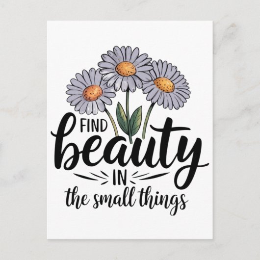 Zoek schoonheid in kleine dingen briefkaart (Voorkant)