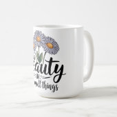 Zoek schoonheid in kleine dingen koffiemok (Voorkant rechts)