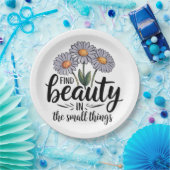 Zoek schoonheid in kleine dingen papieren bordje (Feest)