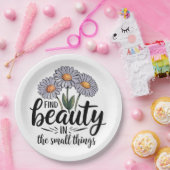 Zoek schoonheid in kleine dingen papieren bordje (Feest)