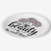 Zoek schoonheid in kleine dingen papieren bordje (Gekanteld)