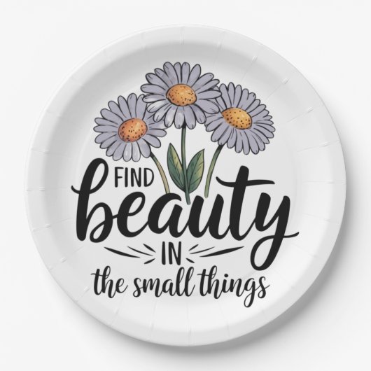 Zoek schoonheid in kleine dingen papieren bordje (Voorkant)