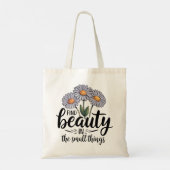 Zoek schoonheid in kleine dingen tote bag (Achterkant)
