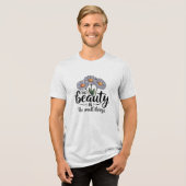 Zoek schoonheid in kleine dingen Tri-Blend shirt (Voorkant volledig)