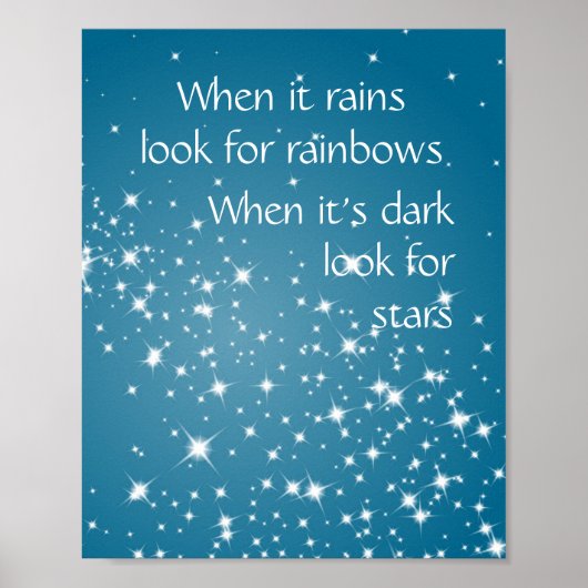 Zoek sterren wanneer het Donkere Inspirerend Citaa Poster (Voorkant)