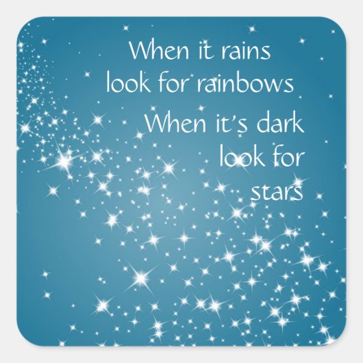 Zoek sterren wanneer het Donkere Inspirerend Citaa Vierkante Sticker (Voorkant)