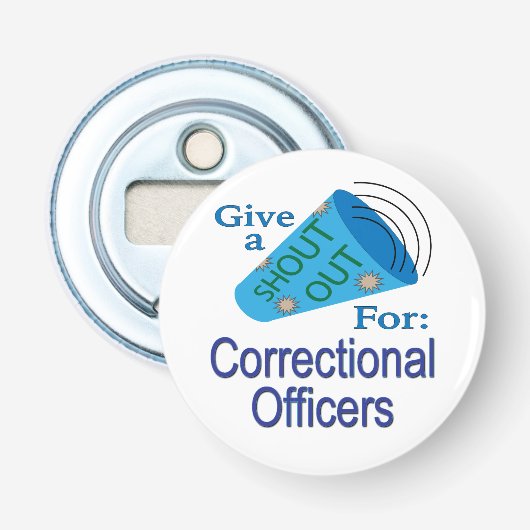 Zoek uit voor correctieambtenaren button flesopener (Voorkant)