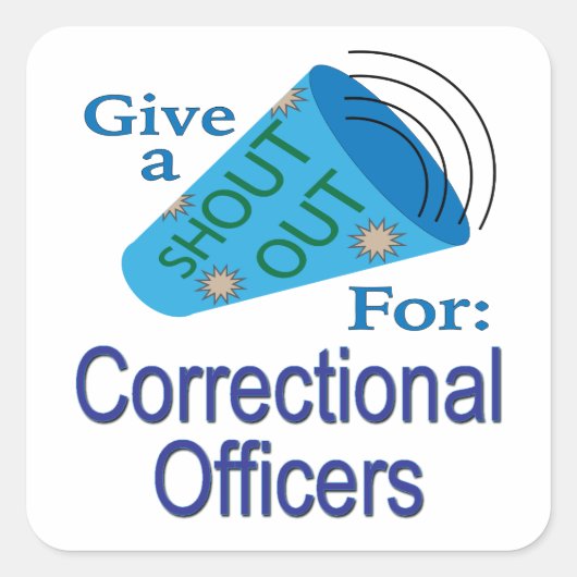 Zoek uit voor correctieve officieren die de Sticke Vierkante Sticker (Voorkant)