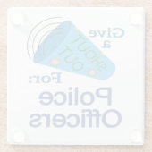 Zoek uit voor politieagenten glazen onderzetter (Achterkant)