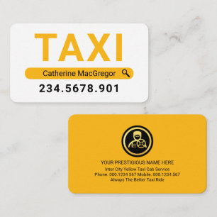 Zoek Uw Naam Gele Taxi Visitekaartje