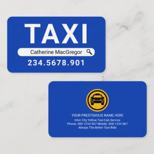 Zoek Uw Naam Taxi Chauffeur Visitekaartje