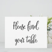 "Zoek uw tafel" Huwelijks zitplaats kaart bord (Staand voorkant)