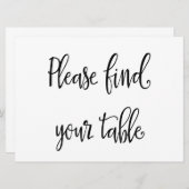 "Zoek uw tafel" Huwelijks zitplaats kaart bord (Voorkant / Achterkant)