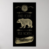 Zoek uw True North Canoe Beer Arrows Compass Poster (Voorkant)