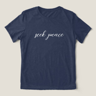 'zoek vrede' Minimalistische Mindfulness Yoga Dage Tri-Blend Shirt