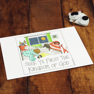Zoek Ye eerst het koninkrijk Gods Inspirerend Briefkaart