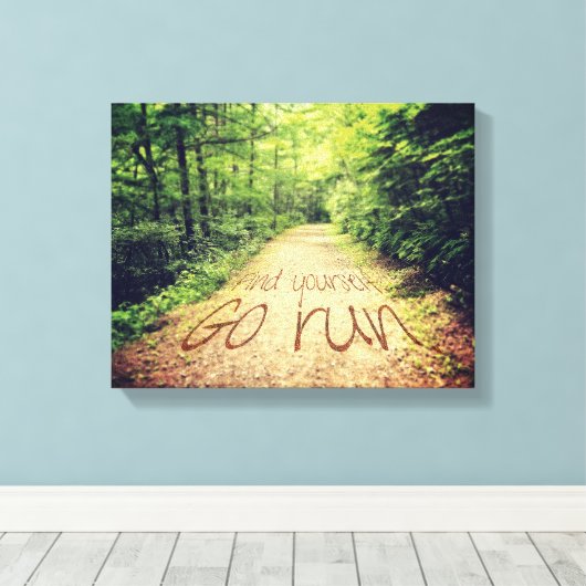 Zoek zelf Inspirerend Runners Quote uitvoeren Canvas Afdruk (Insitu (Houten vloer))