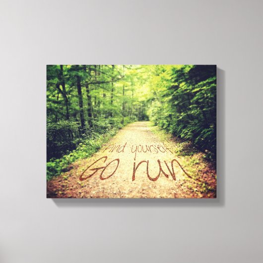 Zoek zelf Inspirerend Runners Quote uitvoeren Canvas Afdruk (Voorkant)