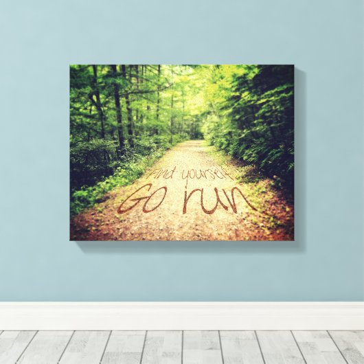 Zoek zelf Inspirerend Runners Quote uitvoeren Canvas Afdruk (Insitu (Houten vloer))