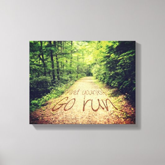 Zoek zelf Inspirerend Runners Quote uitvoeren Canvas Afdruk (Voorkant)