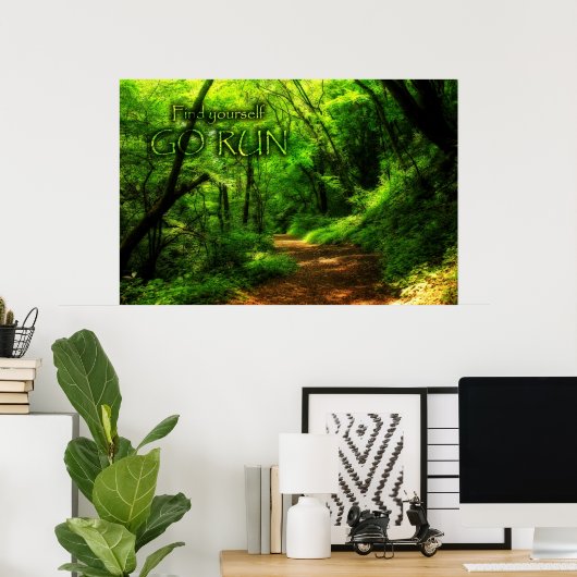 Zoek zelf Motivatie Magisch Woud uitvoeren Poster (Thuiskantoor)
