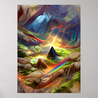 Zoekblokkunst - Psychedelic Mind Cave Poster