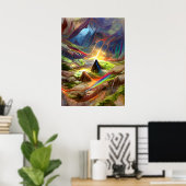 Zoekblokkunst - Psychedelic Mind Cave Poster (Thuiskantoor)