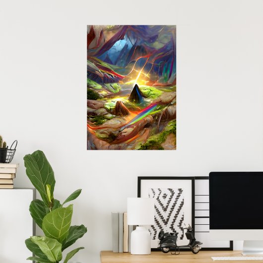 Zoekblokkunst - Psychedelic Mind Cave Poster (Thuiskantoor)