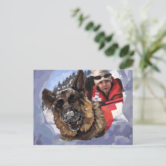 Zoeken en redden briefkaart (Staand voorkant)