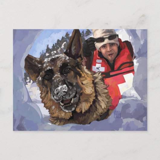 Zoeken en redden briefkaart (Voorkant)