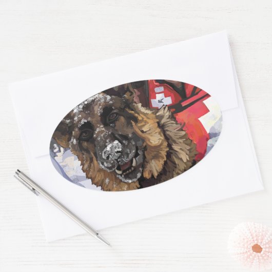 Zoeken en redden ovale sticker (Envelop)