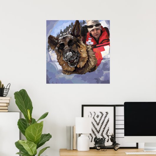 Zoeken en redden poster (Thuiskantoor)