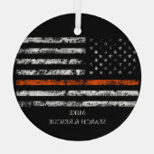 Zoeken en redden Thin Oranje Line Ornament – Cust (Achterkant)