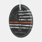 Zoeken en redden Thin Oranje Line Ornament – Cust (Voorkant links)