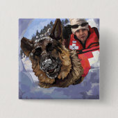 Zoeken en redden vierkante button 5,1 cm (Voorkant)