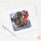 Zoeken en redden vierkante sticker (Envelop)