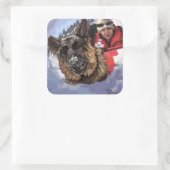 Zoeken en redden vierkante sticker (Tas)