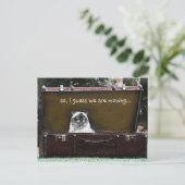 zoeken in een kartonnen tas met kleverige klep aankondigingskaart (Staand voorkant)