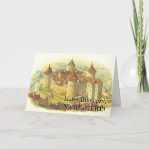 zoeken Medieval Castle Birthday Card Kaart