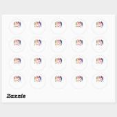 Zoeken naar golven ronde sticker (Vel)